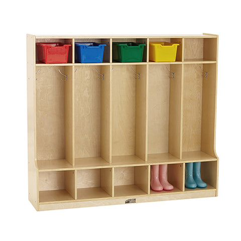 46ET096 - 5-Section Coat Locker with Bench