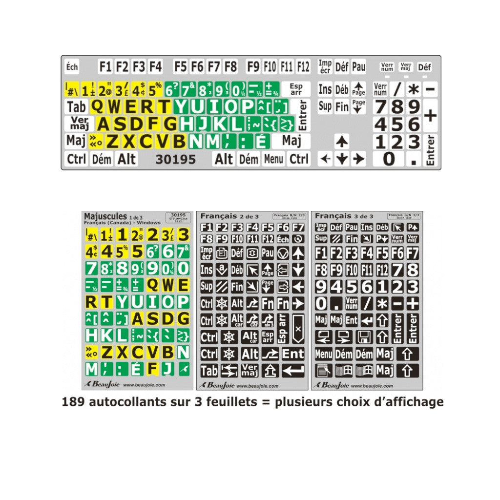 Keyboard Colour Code Stickers 16AU006 - Computer Keyboard Stickers – Kit Planète