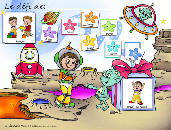 15AU005 - Les Pictogrammes Tableau de Motivation Astronaute